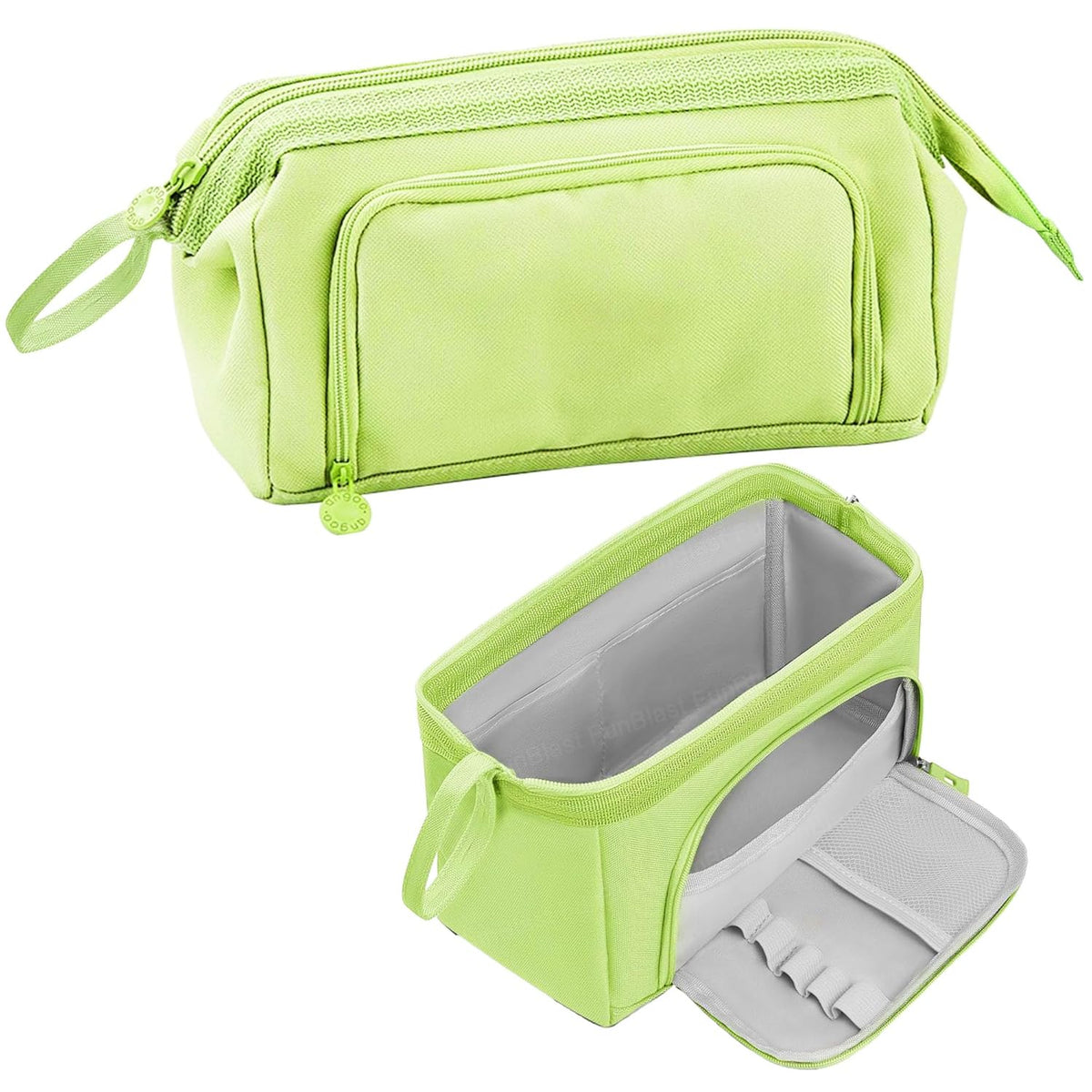 Multipurpose Zipper Pencil Pouch for Kids (Sea Green)