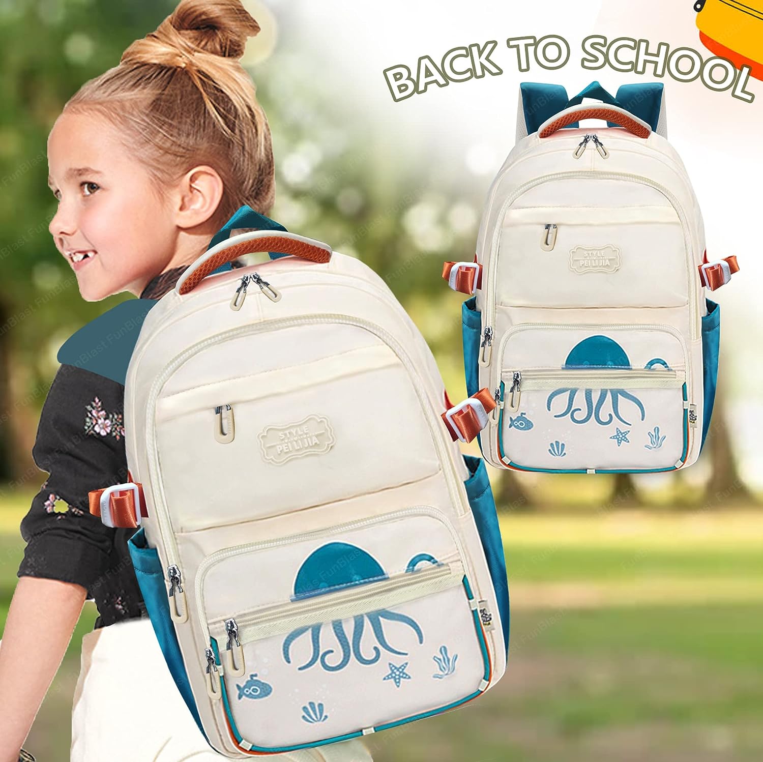 School Bag - School Backpack, College Backpack, Travel Backpack, Office Backpack, Multipurpose Bag for Kids, Casual Bagpack, Picnic Bag for Boys & Girls (46 X 34 X 20 CM)