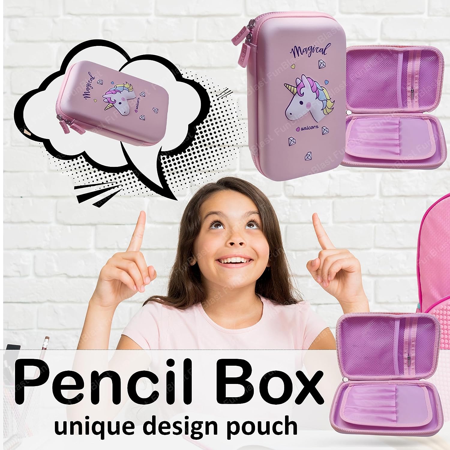 Pencil Case for Kids, Kids Pencil Pouch, Unicorn Pouch for girls, Penc