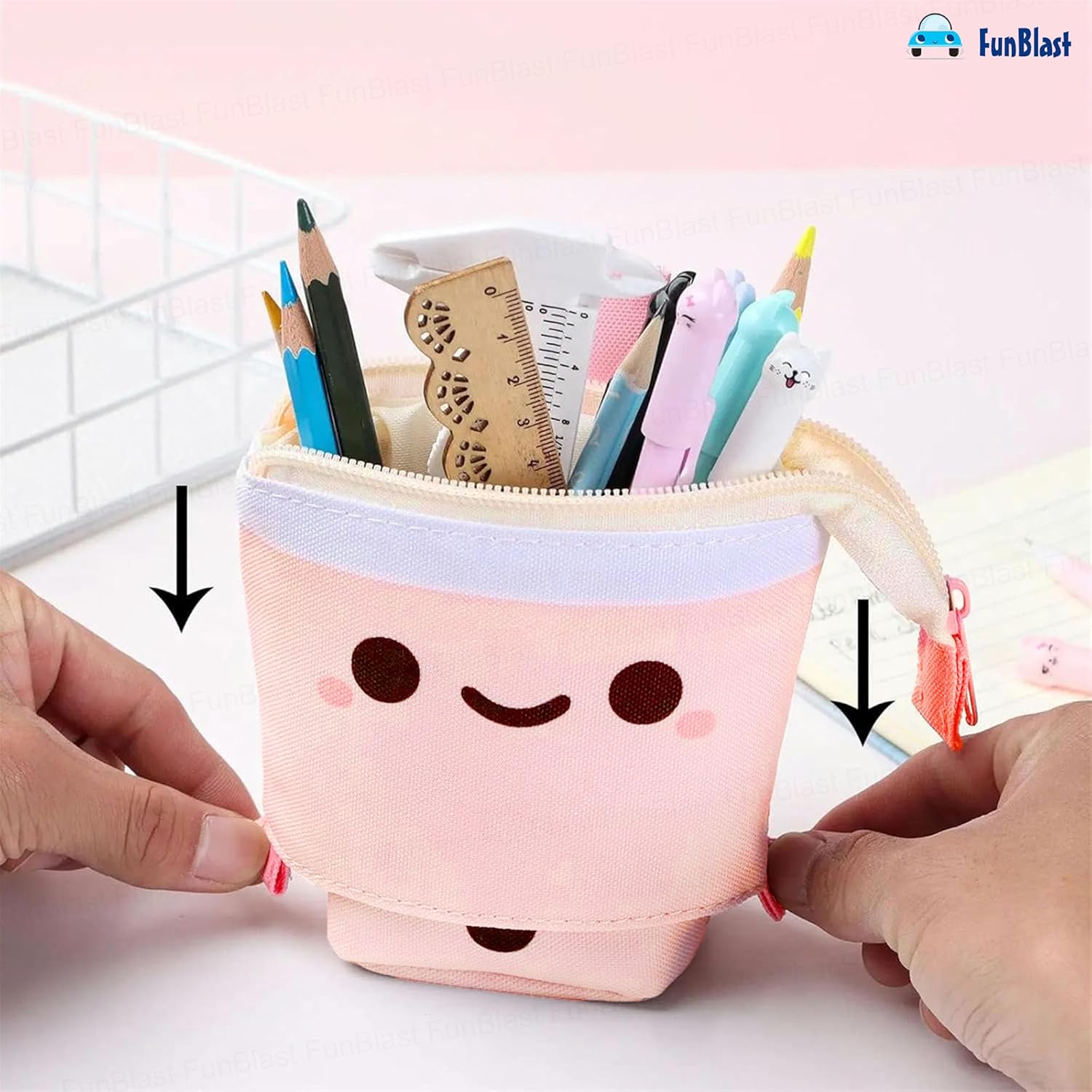 Boba Pop-Up Stationery Organizer for Kids (Pink)