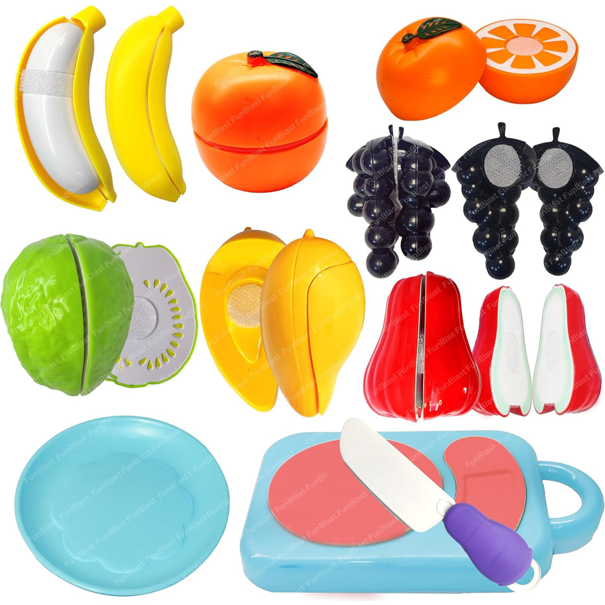 Realistic Fruit Toy for Kids, Kids Toy with Chopping Board & Knife – (Multicolor; 9 Pcs)