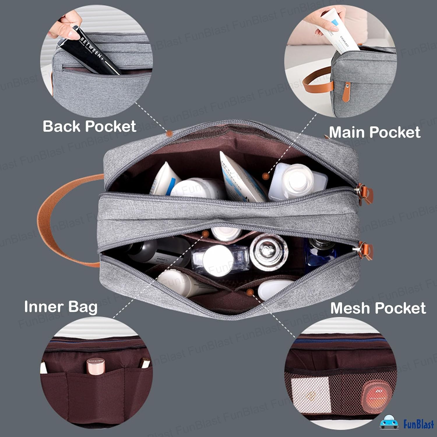 Travel Organizer Pouch for Men & Women (Grey)