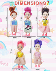 Doll Toys for Kids, (Pack of 5 Pcs)- Small Doll for Girls- 10 CM Cute Realistic Dolls for Girls, Dolls for 3+ Years Girls