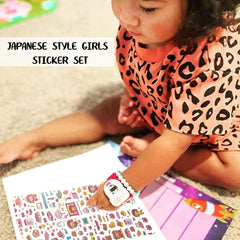 Cute Cartoon Theme Kawaii Stickers - 60 PET Sheets Cute Washi Stickers for Project, Japanese Style Girls Sticker Set, Size of Each Sheet - 40 X 8 CM (Color and Design May Vary)