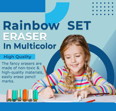 Rainbow and Unicorn Erasers for Kids – Colorful Pencil Erasers for Kids, Boys, Girls, Kawaii Erasers