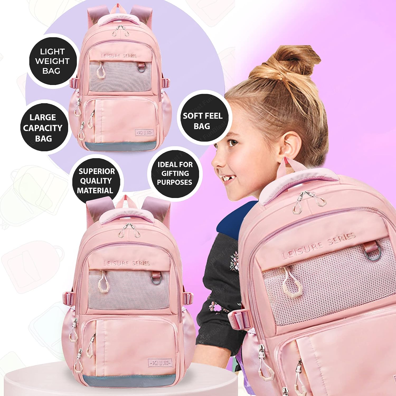 School Bag - School Backpack, College Backpack, Travel Backpack, Office Backpack, Multipurpose Bag for Kids, Casual Bagpack, Picnic Bag for Boys & Girls (46 X 34 X 20 CM)