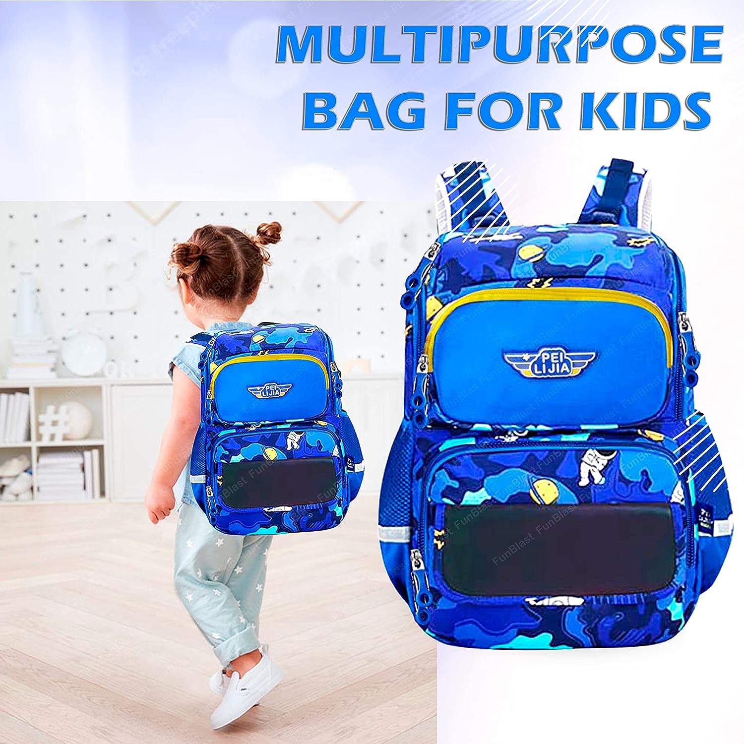 Space Backpack for Children - School Bag for Student, Orthopedic School Bags, Lightweight Large Capacity Bag for Boys Girls Kids, Travel Bag, Picnic Bag (39 X 28 X 14 CM)