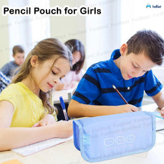 Multipurpose Zipper Stationary Organizer Pouch for Kids (Blue)