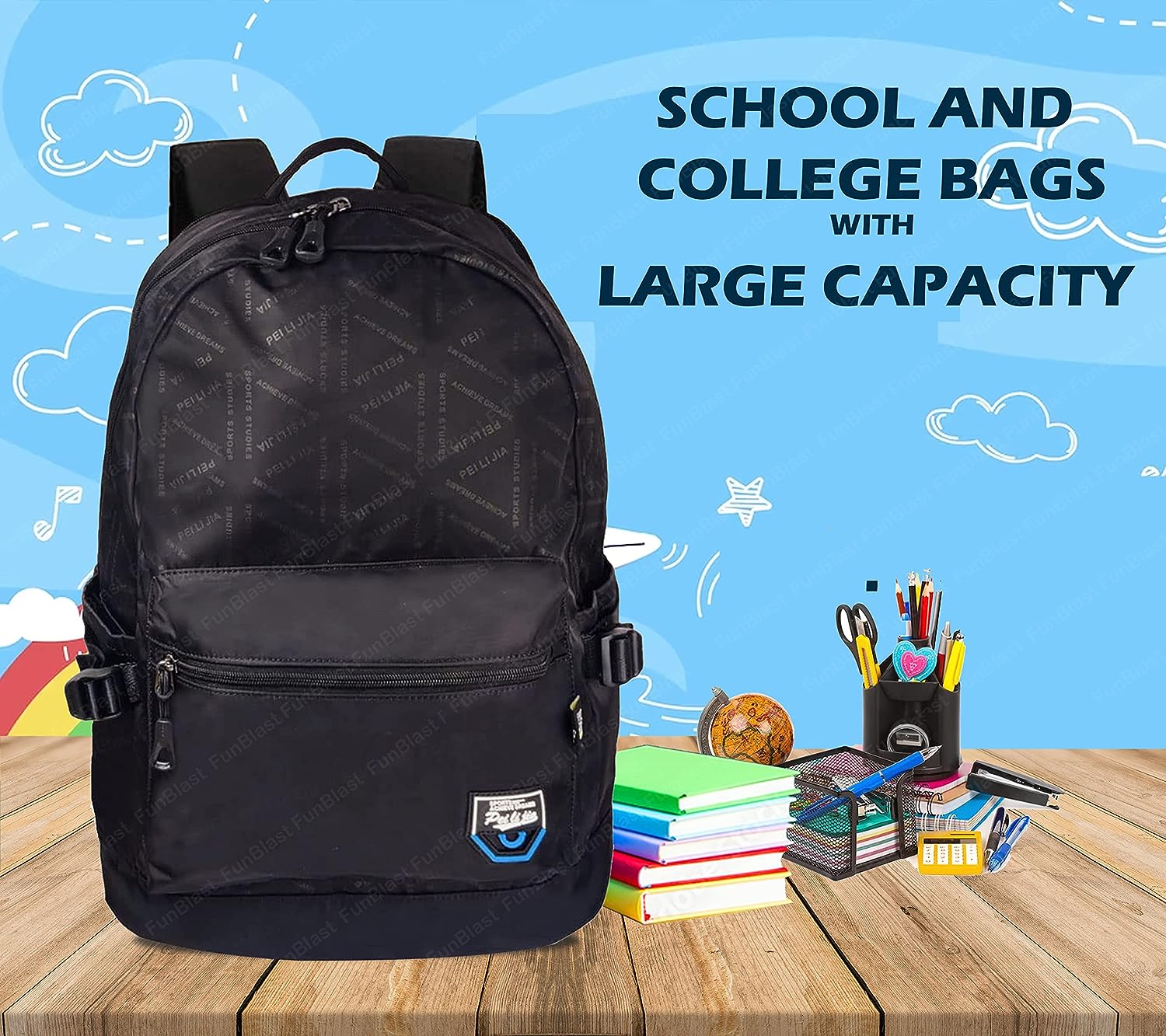 School, Office, Casual Bag - Multipurpose Backpack, School & College Bags for students, Large Capacity Unisex Travel Backpack, Picnic Bag (46 X 34 X 20 CM)