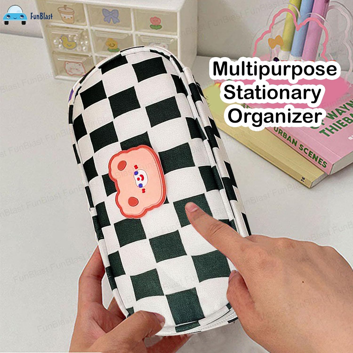 Large Capacity Aesthetic Stationery Organizer for Kids & Adults (Black)