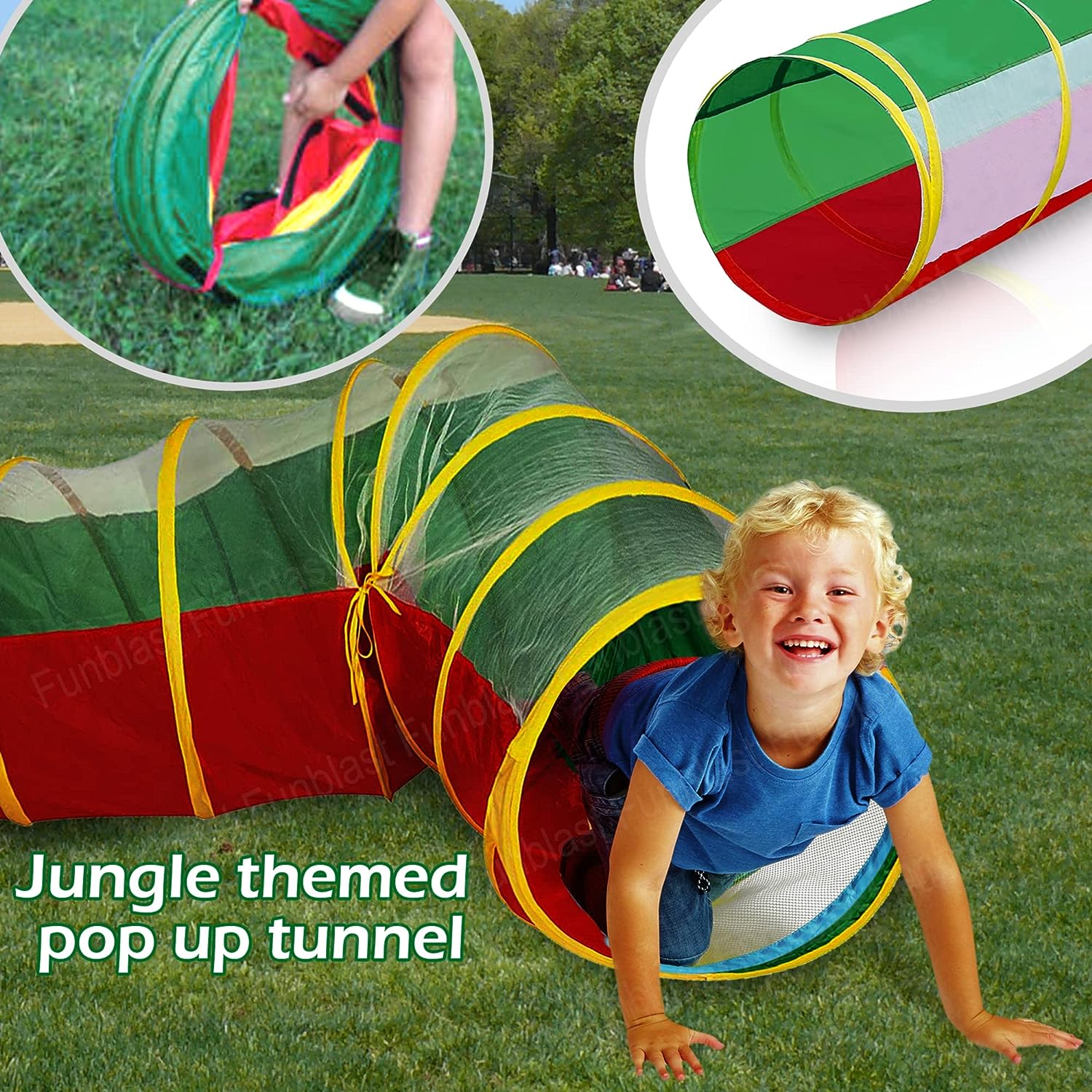 8 Feet Long Foldable Tunnel Tent for Kids, Kids Pop up Indoor & Outdoor Tunnel for Toddlers, 8 Feet Long Foldable Tunnel Tent for Kids