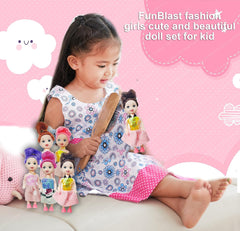 Doll Toys for Kids, (Pack of 5 Pcs)- Small Doll for Girls- 10 CM Cute Realistic Dolls for Girls, Dolls for 3+ Years Girls