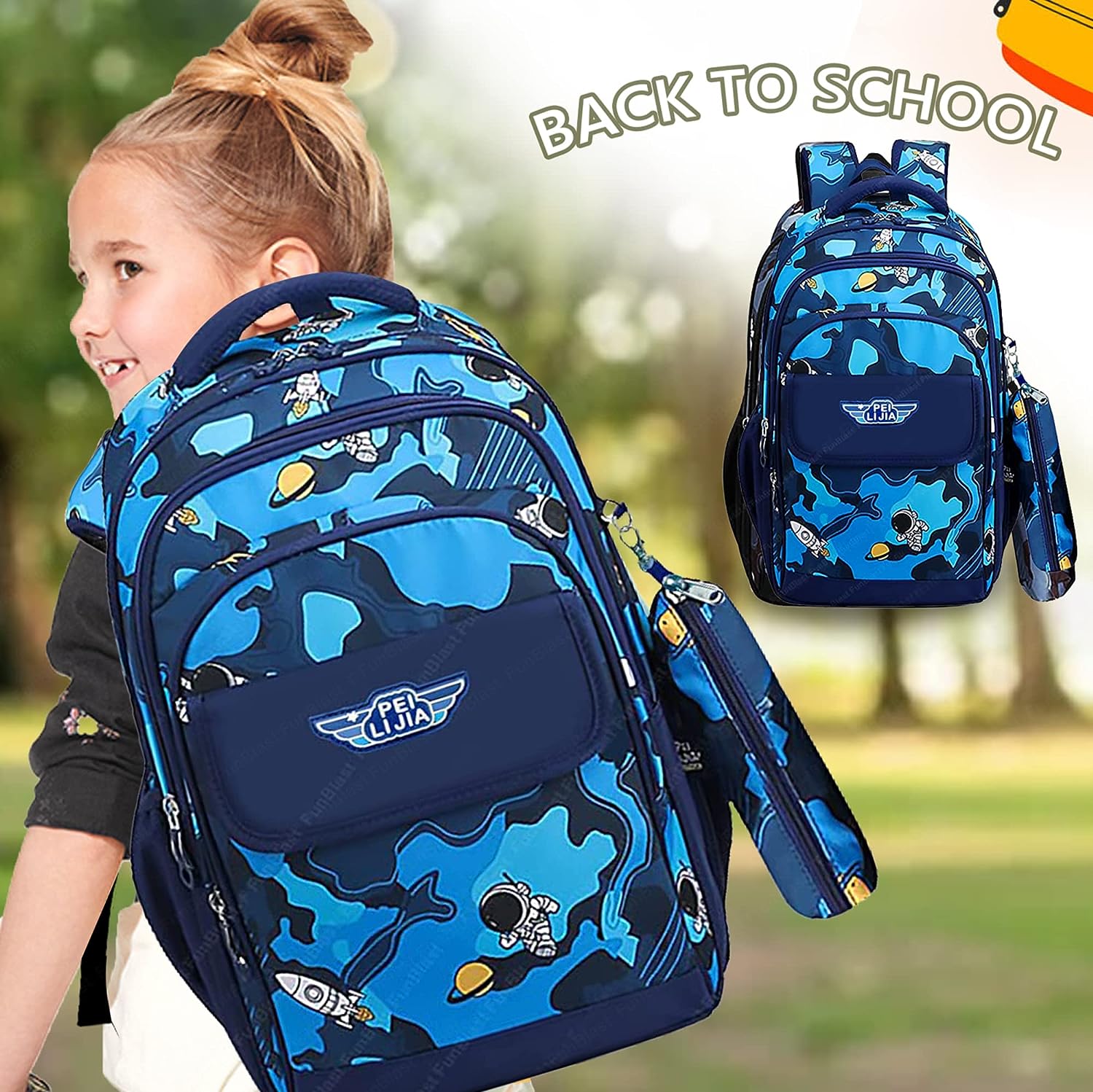 School Bags for Boys – Space Print Bagpack for Kids, College Bag, Casual Bag, School Bag, Backpack for Kids, Lightweight School Bags, Travel Bag, Picnic Bag (41 X 30 X 14 CM)