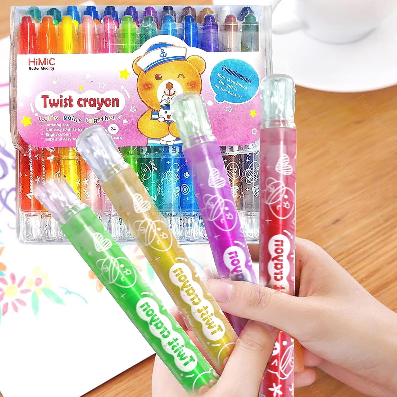 Twist Crayons For Kids - 24 Pcs Crayon Set For Kids, Coloring Kit For Kids, Crayon For Drawing And Painting For Kids, Art And Craft Kit (24 Pcs)