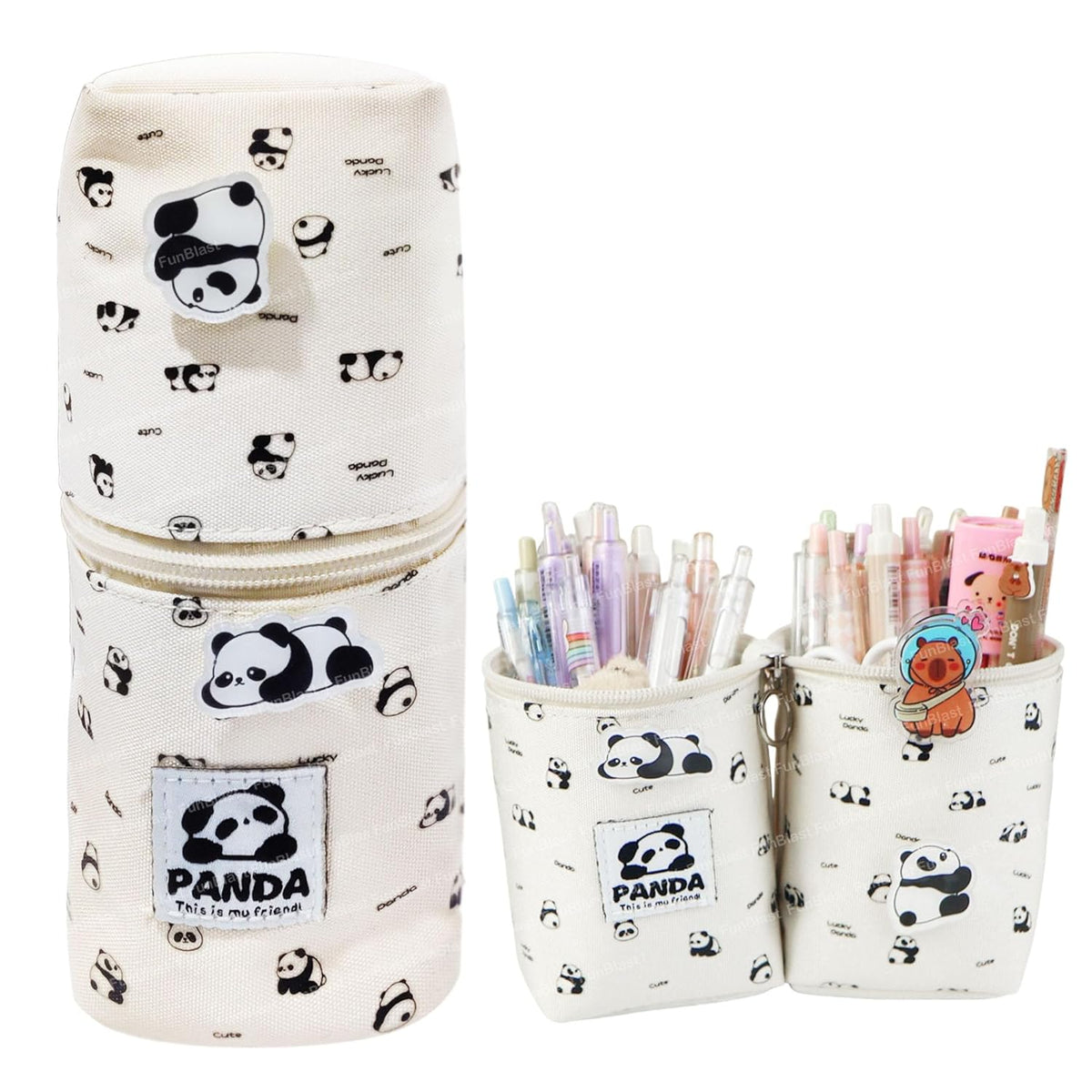 Korean Boba Pop Up Stationery Organizer Pouch for Kids (White)