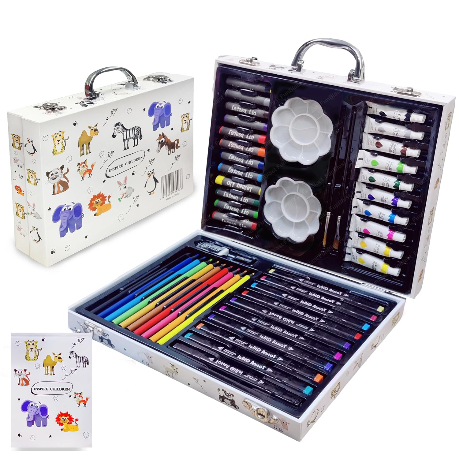 Cartoon Color Box with Multiple Coloring Kit, Twin Tip Color Markers ...