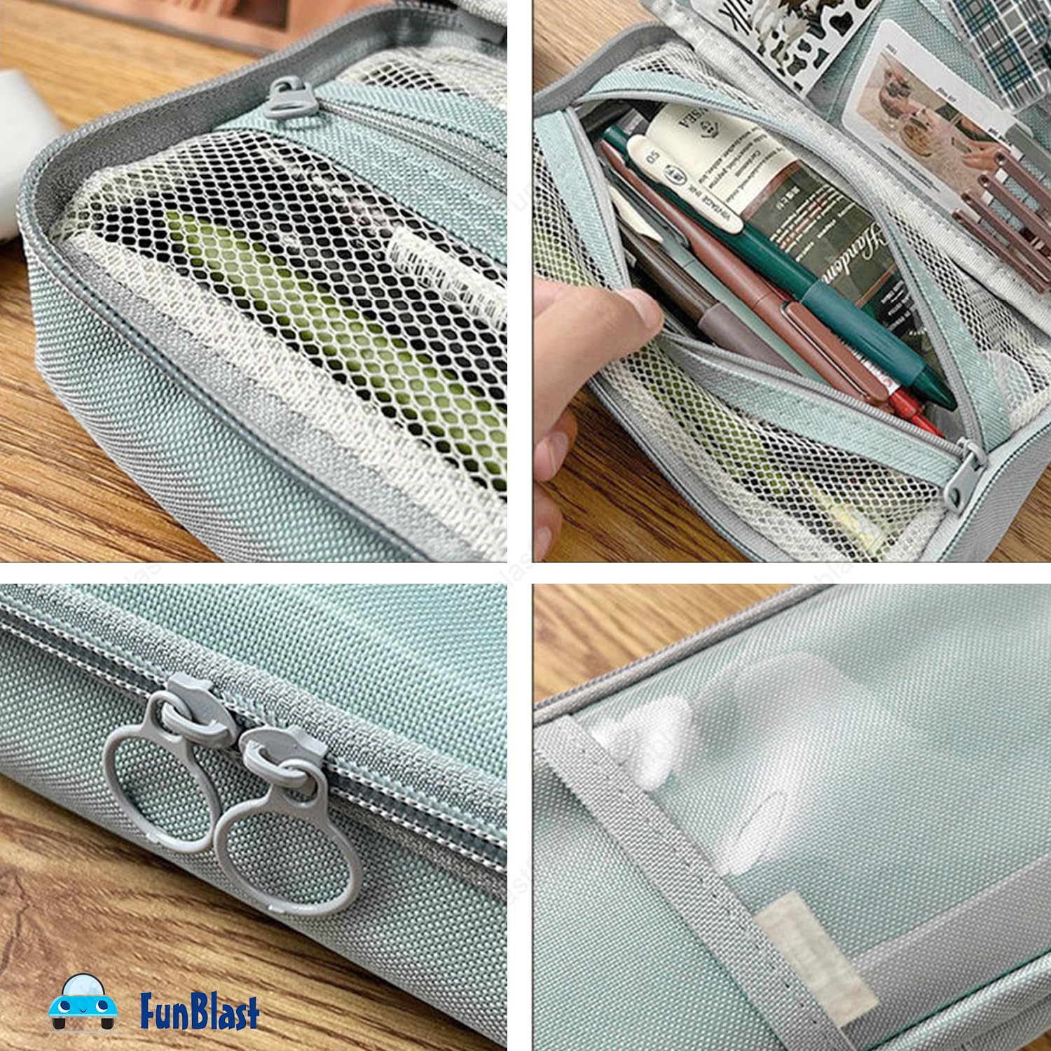 Multipurpose Zipper Pencil Pouch for Kids & Adults  (Beige)