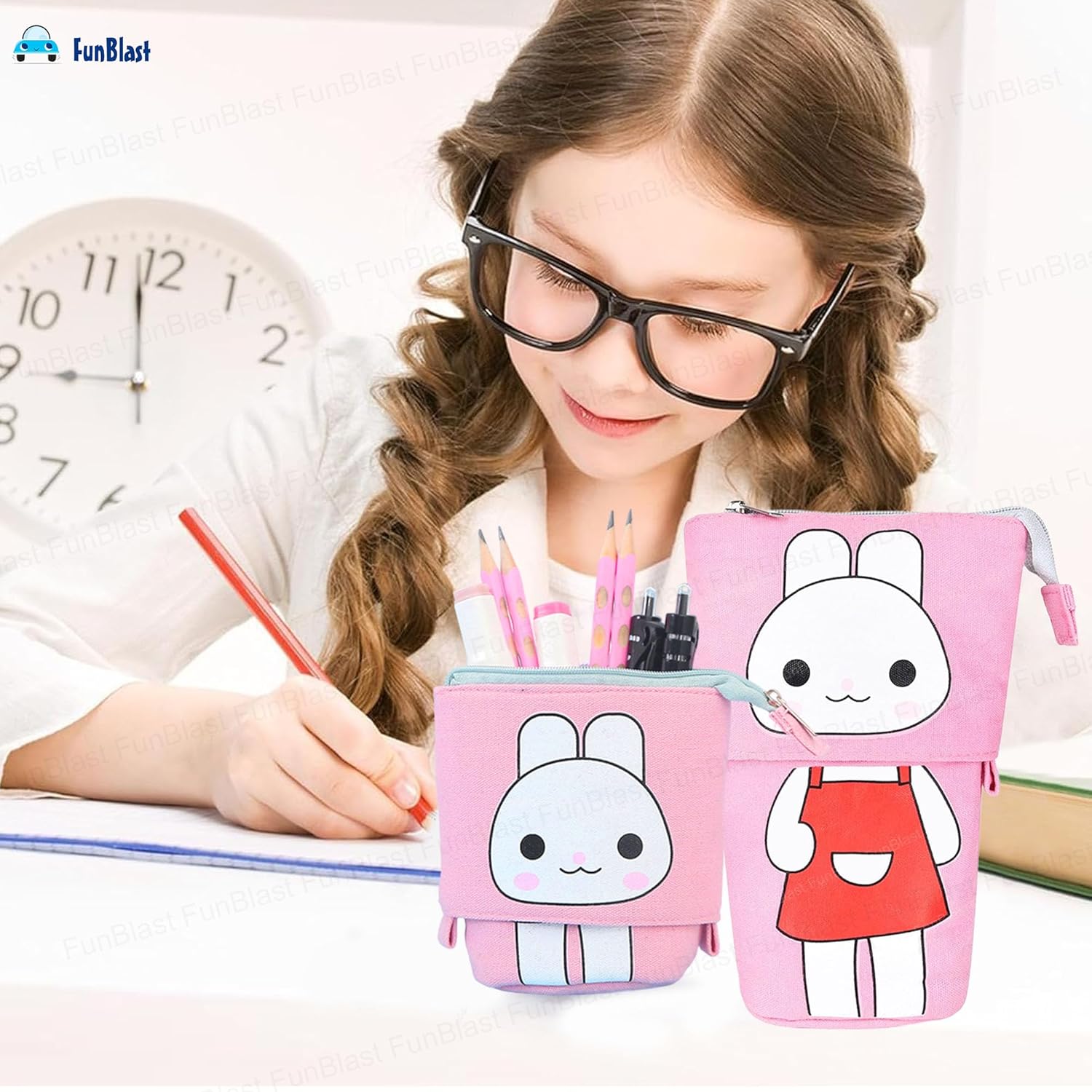 Boba Pop-Up Stationery Organizer for Kids (Bunny)