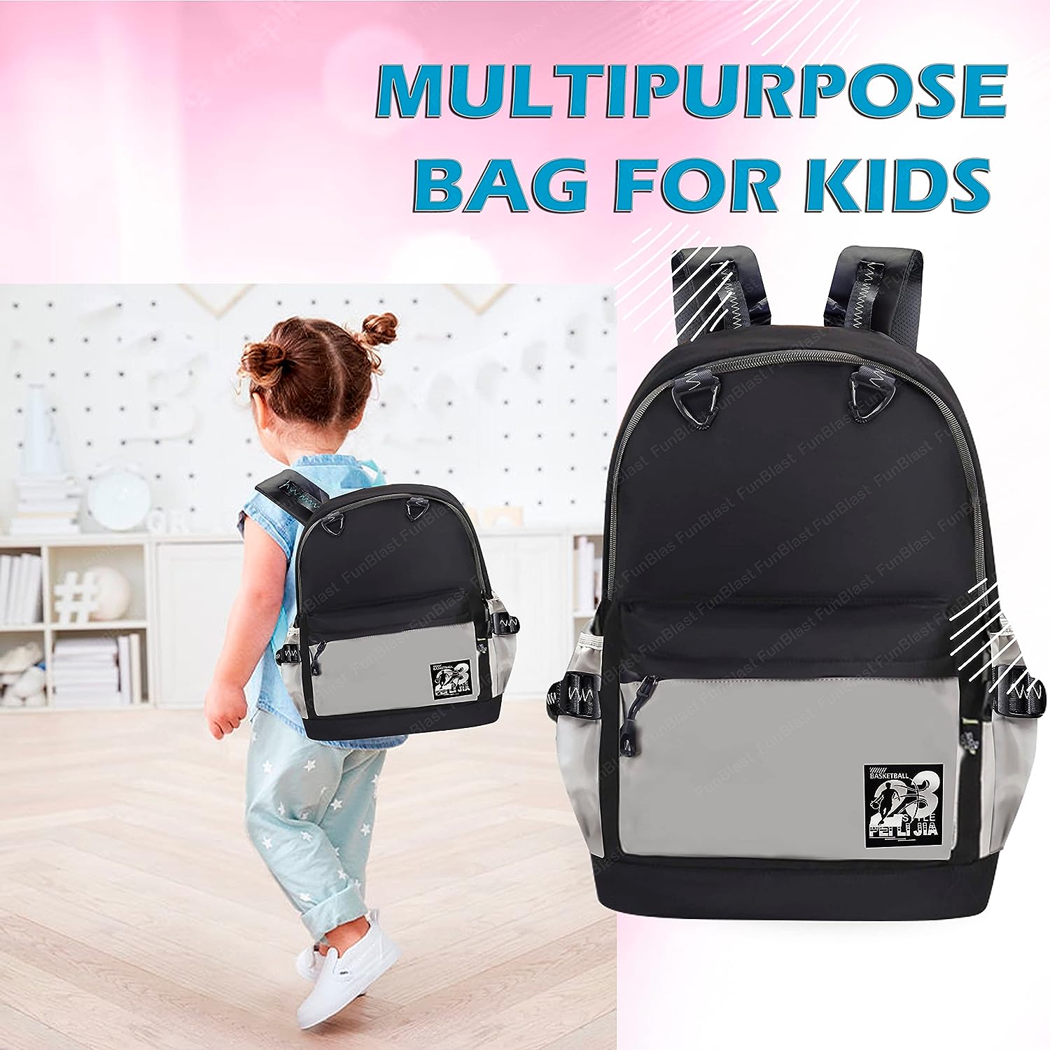 School Bag - School Backpack, College Backpack, Travel Backpack, Office Backpack, Multipurpose Bag for Kids, Casual Bagpack, Picnic Bag for Boys & Girls (46 X 34 X 20 CM)