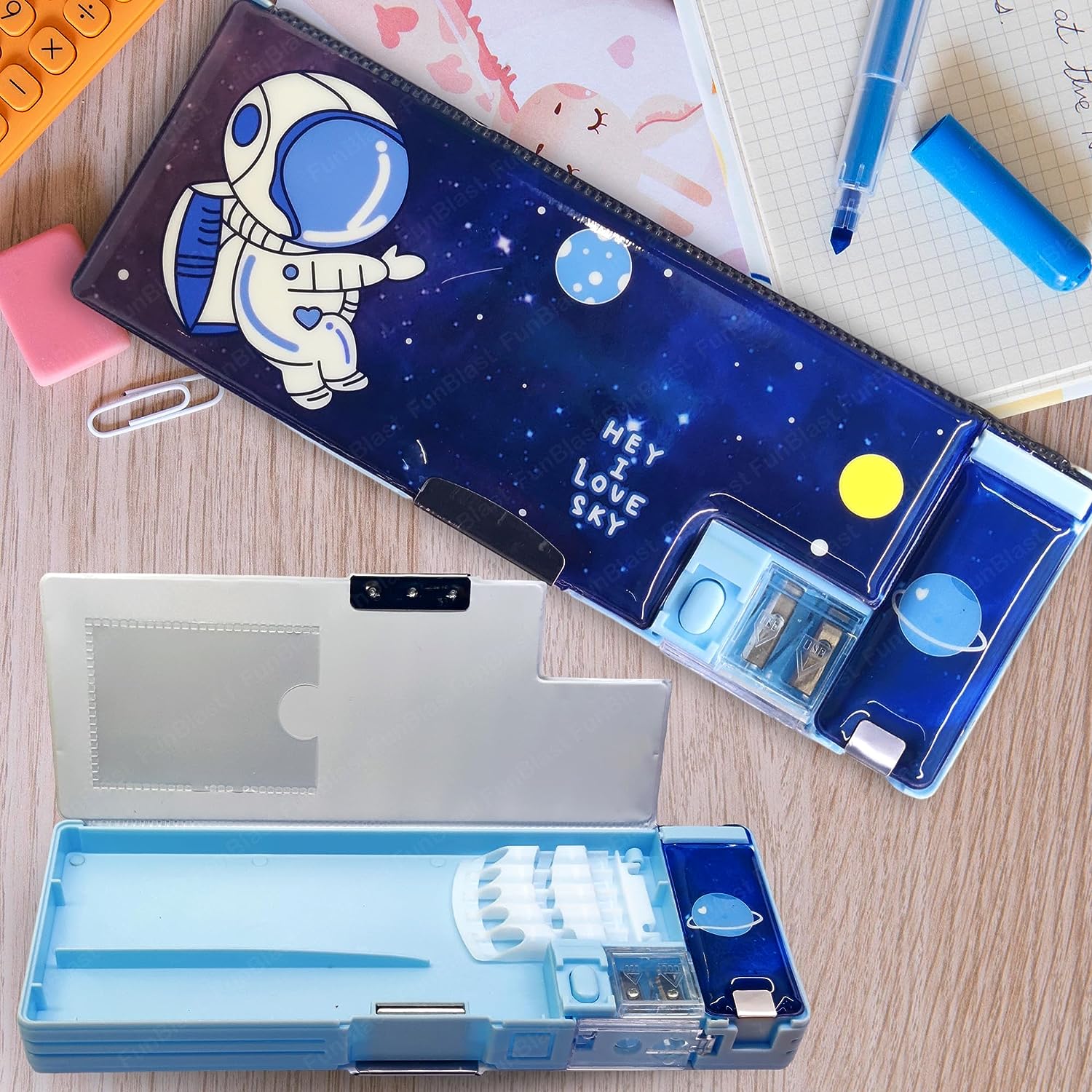 Multifunctional Pencil Box for Kids, Space Pencil Box for Boys, Magnetic Pencil Box for Boys, Pop up Pencil Box