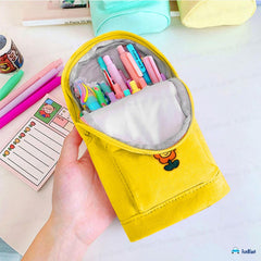Large Capacity Hangable Pencil Pouch for Kids (Yellow)