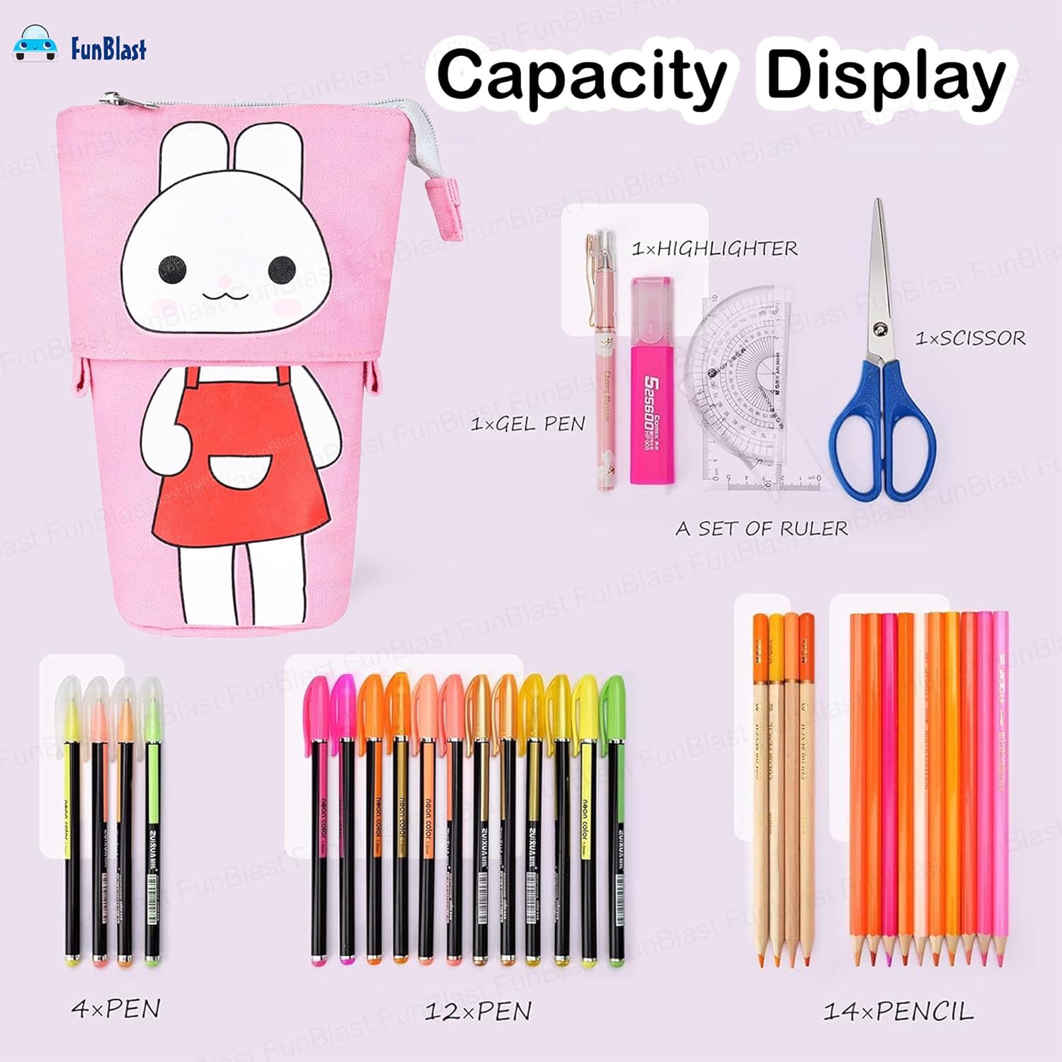 Boba Pop-Up Stationery Organizer for Kids (Bunny)