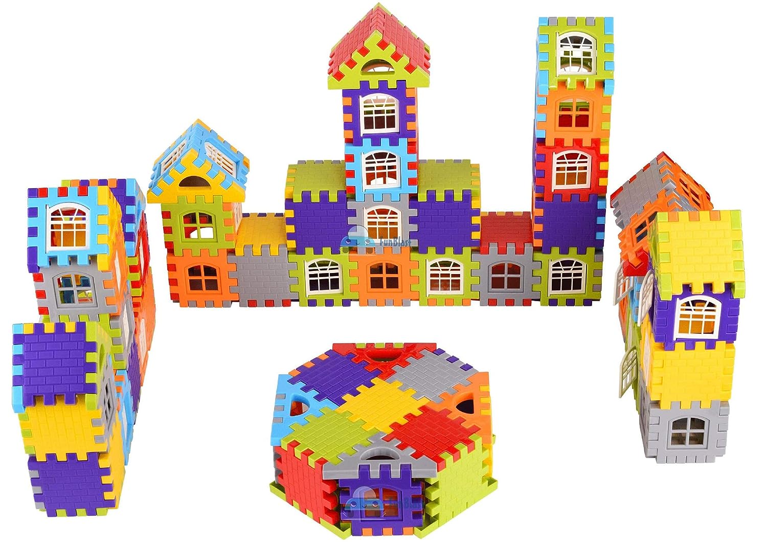 Building Blocks for Kids, (72 Pieces Blocks) House Building Blocks wit – FunBlast