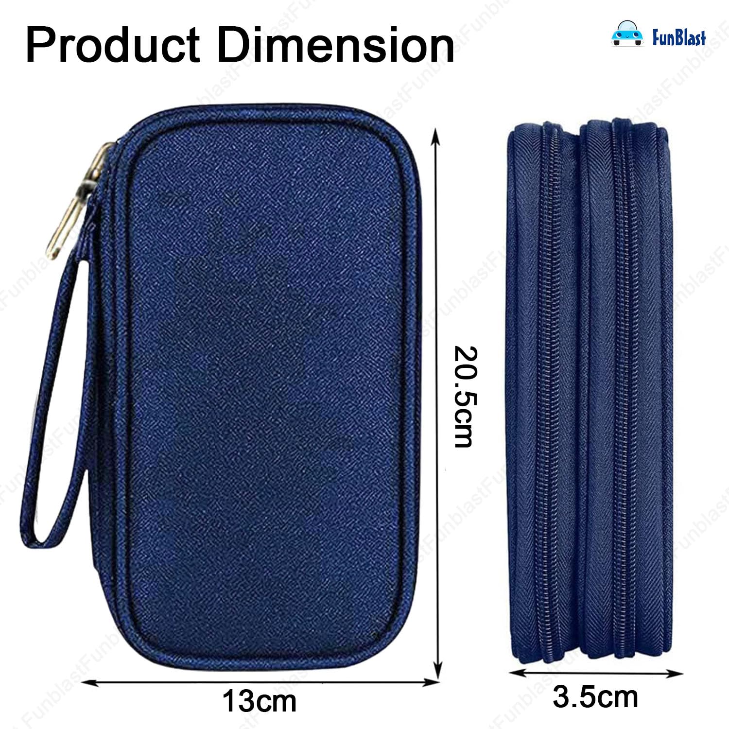 Travel Organizer Pouch with Mesh Pockets for Men and Women (Blue)