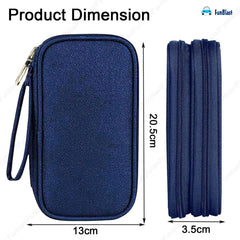 Travel Organizer Pouch with Mesh Pockets for Men and Women (Blue)