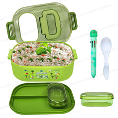 Dinosaur Theme Lunch Box for Kids, Tiffin Box with Spoon and 10 Color Ball Pen, Lunch Box for School Kids, SS304 Lunch Box, Air-Tight Lunch Box