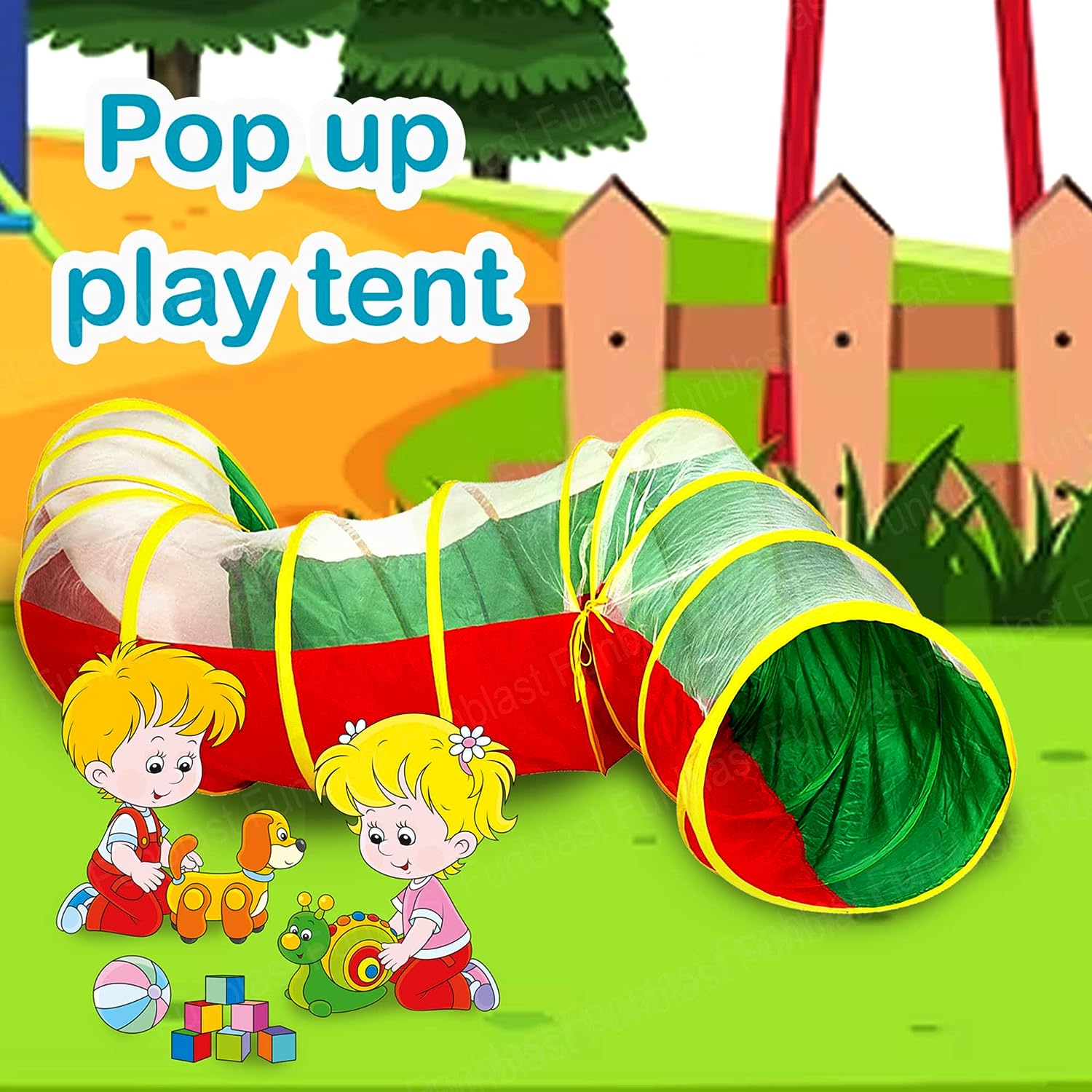 8 Feet Long Foldable Tunnel Tent for Kids, Kids Pop up Indoor & Outdoor Tunnel for Toddlers, 8 Feet Long Foldable Tunnel Tent for Kids