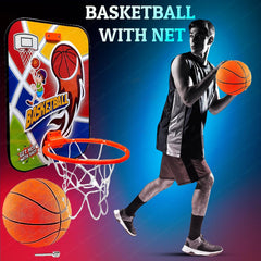 Basketball for Kids - Wall Mount Adjustable Basket Ball Kit for Kids, Basketball Hoop for Kids, Kids Basketball Toys