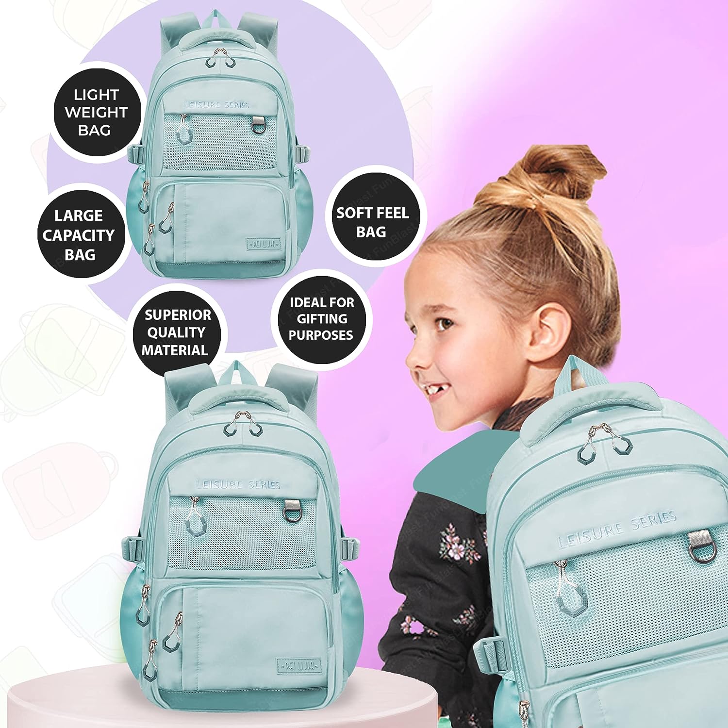 School Bag - School Backpack, College Backpack, Travel Backpack, Office Backpack, Multipurpose Bag for Kids, Casual Bagpack, Picnic Bag for Boys & Girls (46 X 34 X 20 CM)