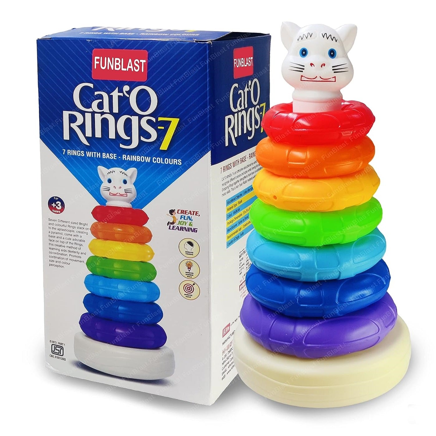 Rainbow Stacking Rings Tower Toys - Colorful Rainbow Sorting, Stacking ...