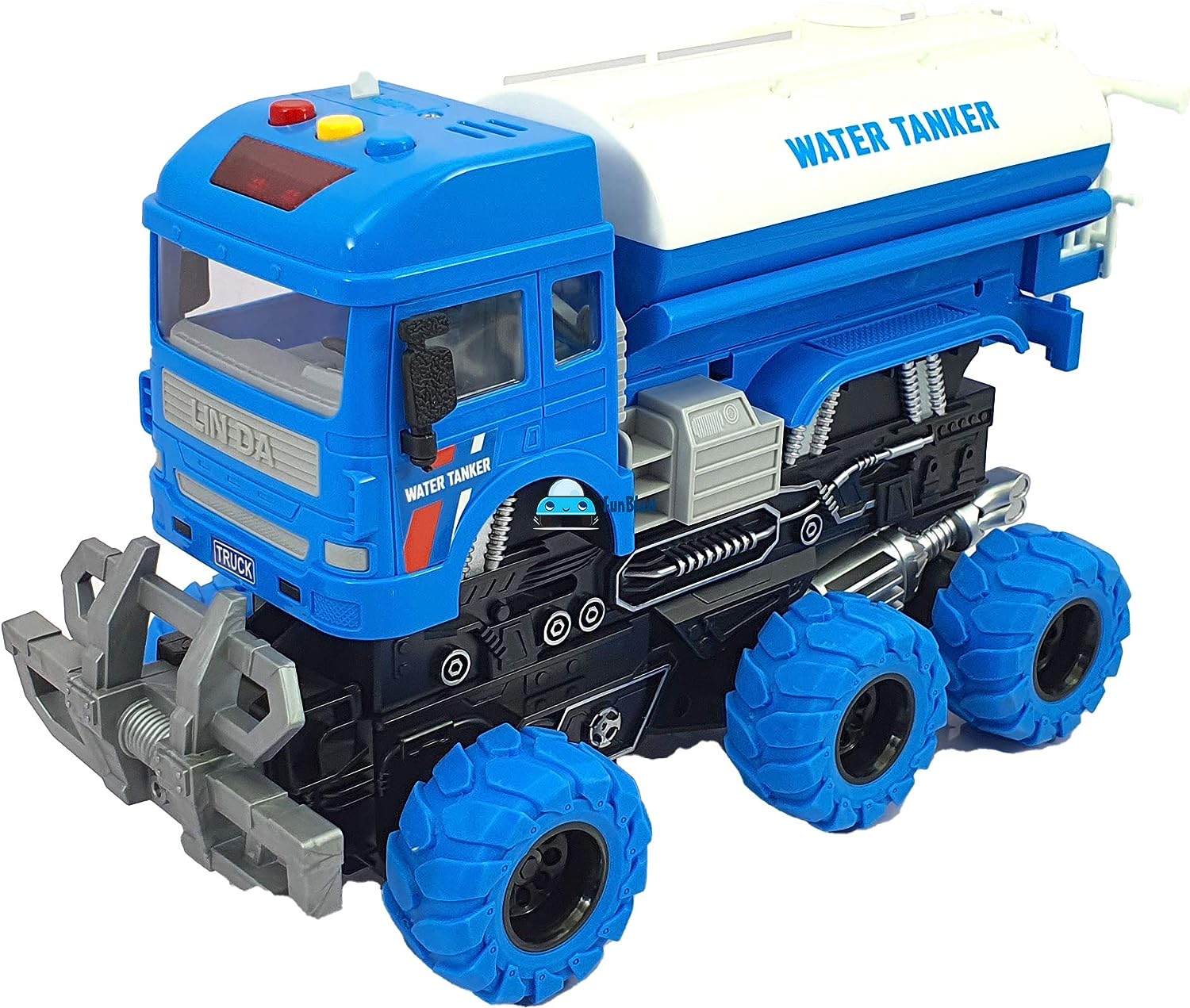 4WD Monster Construction Truck for Kids Toy Friction Powered Toy 6 Wheel Drive Tanker Truck Toy Vehicle for Kids