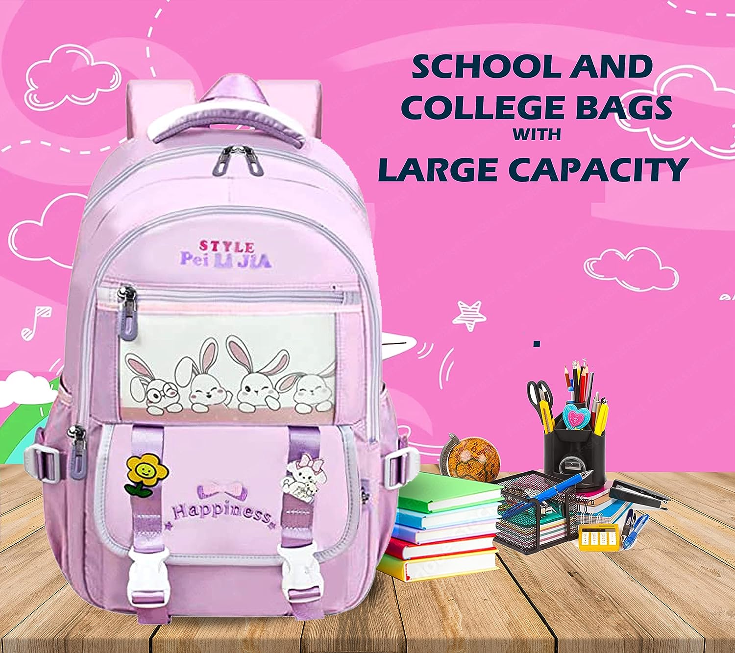 School, Office, Casual Multipurpose Backpack - School and College Bags for students, Large Capacity Bag for Boys Girls Kids, Travel Bag, Picnic Bag