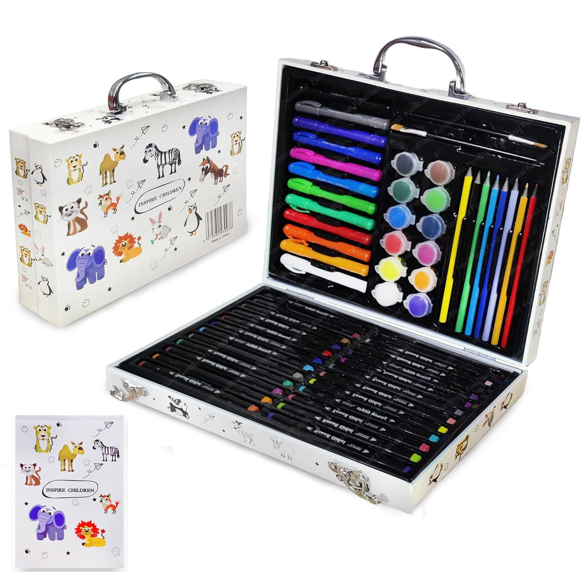 150 Pcs Colouring Art Kit, Assorted Colouring Kit, Multi- Character Colouring  Kit for Girls, Art Set Colouring Kit, Colouring Kit for kids / Boys, Box Coloring  Kit 150 Pcs