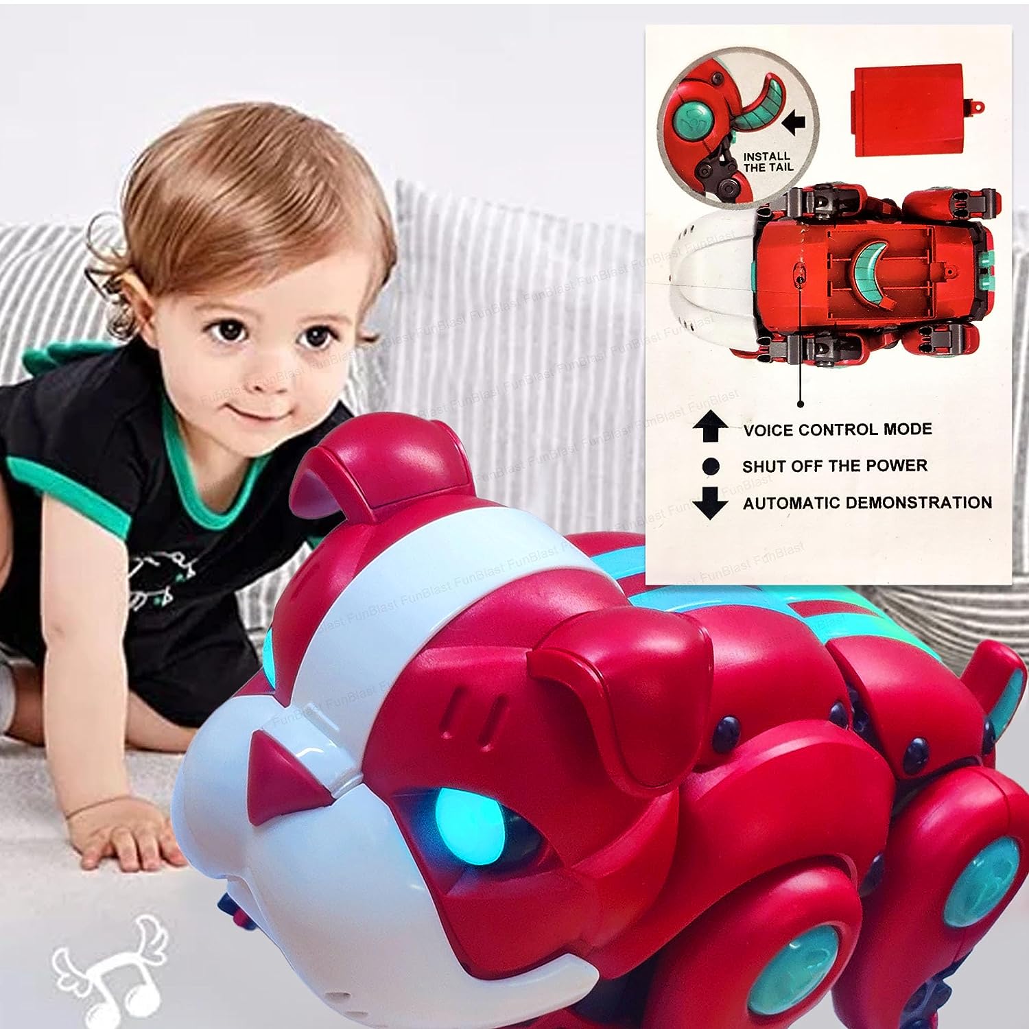 Robot Dog Toy – Musical Dog Robot Toy with Colorful Flashing Lights and Music for Kids Boys Girls, Robot Dog Toy Action Figure, Robot Toys for 3+ Years Old Kids