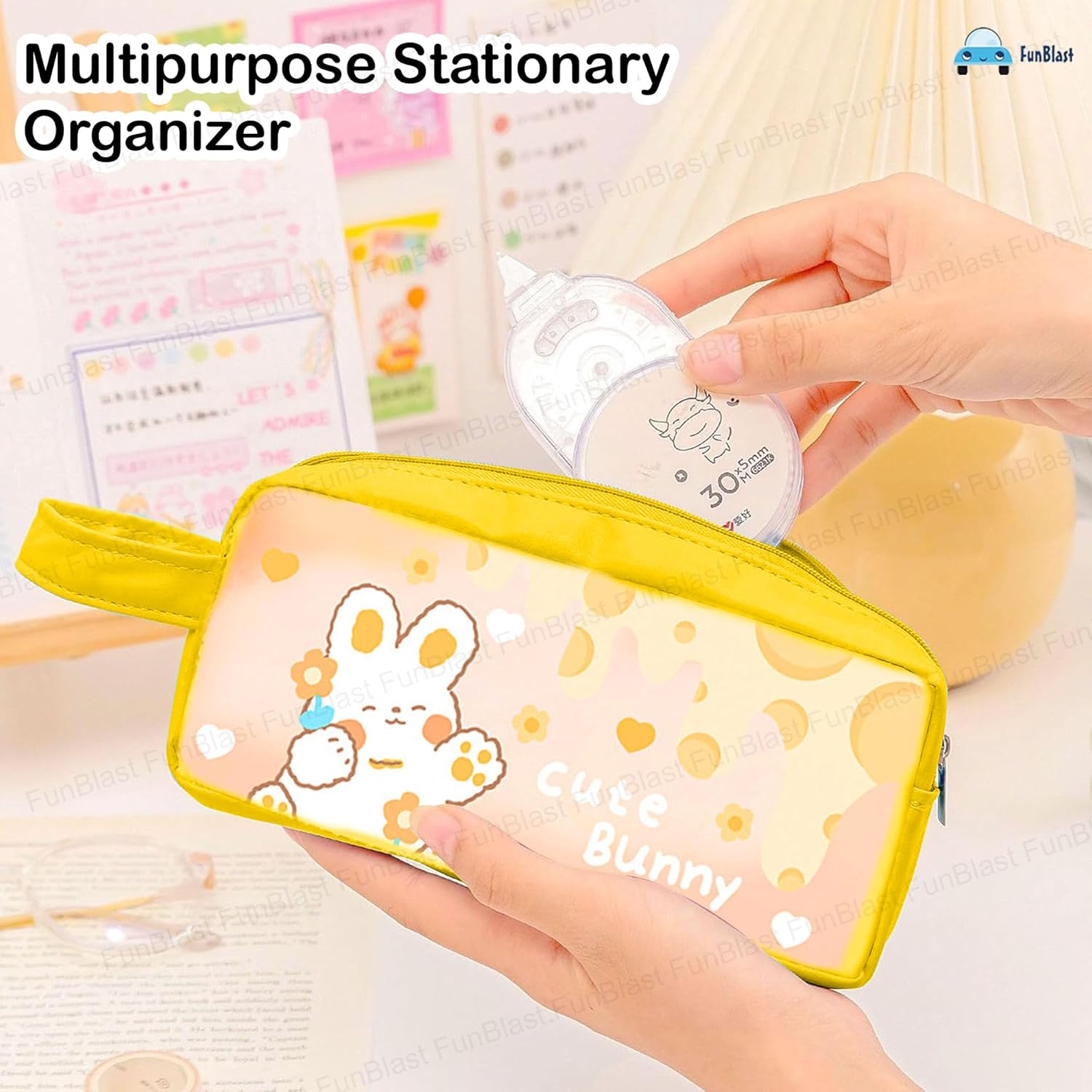 PVC Pencil Pouch with Zipper Closure (Yellow)