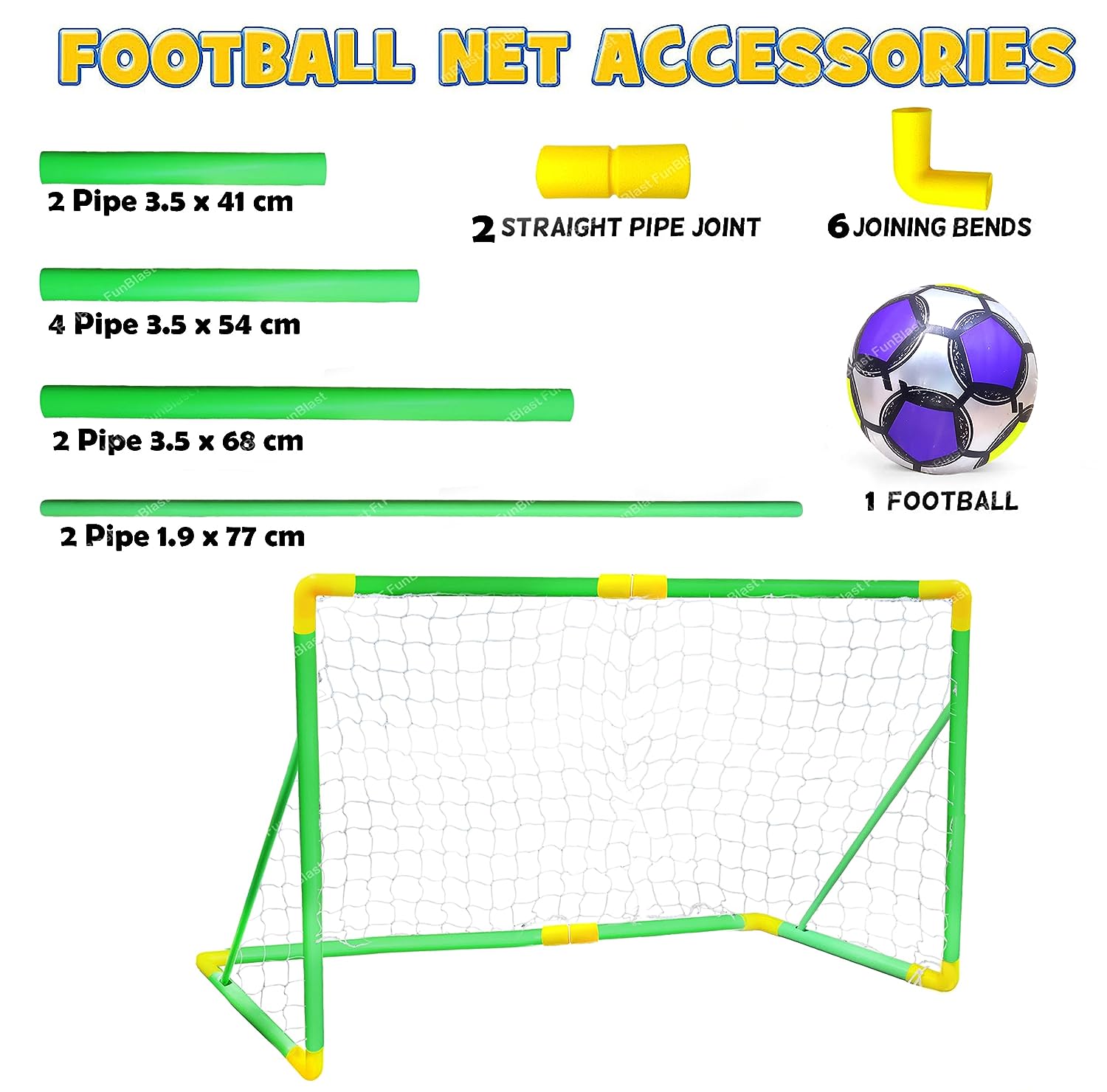 Football Goal Post Net with Ball-Football Set for Backyard Fun Summer Play - Indoor Outdoor Football Sport Games Mini Training Practice Set for 6+ Years Kids, Boys, Girls