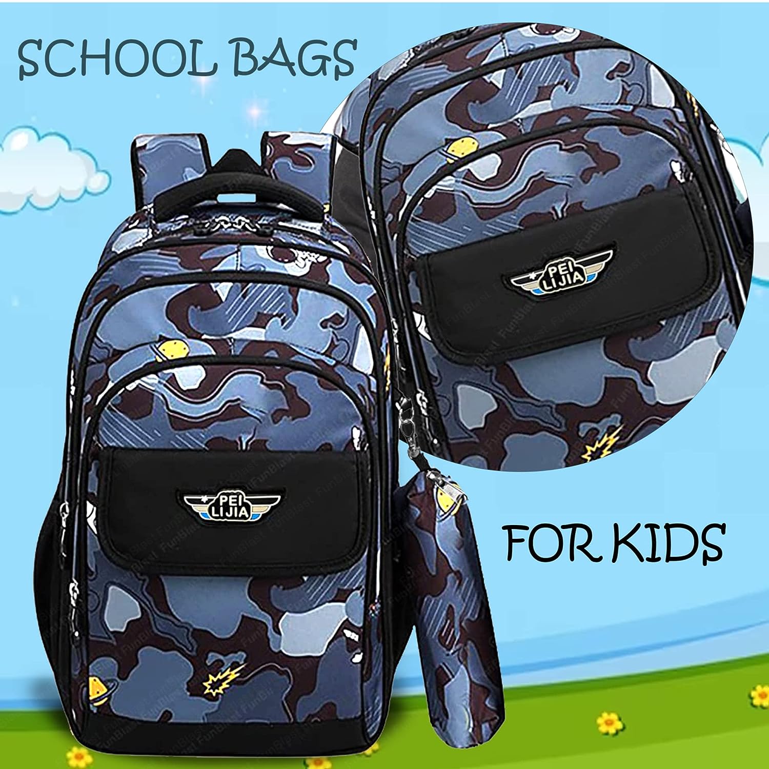 School Bags for Boys – Space Print Bagpack for Kids, College Bag, Casual Bag, School Bag, Backpack for Kids, Lightweight School Bags, Travel Bag, Picnic Bag (41 X 30 X 14 CM)