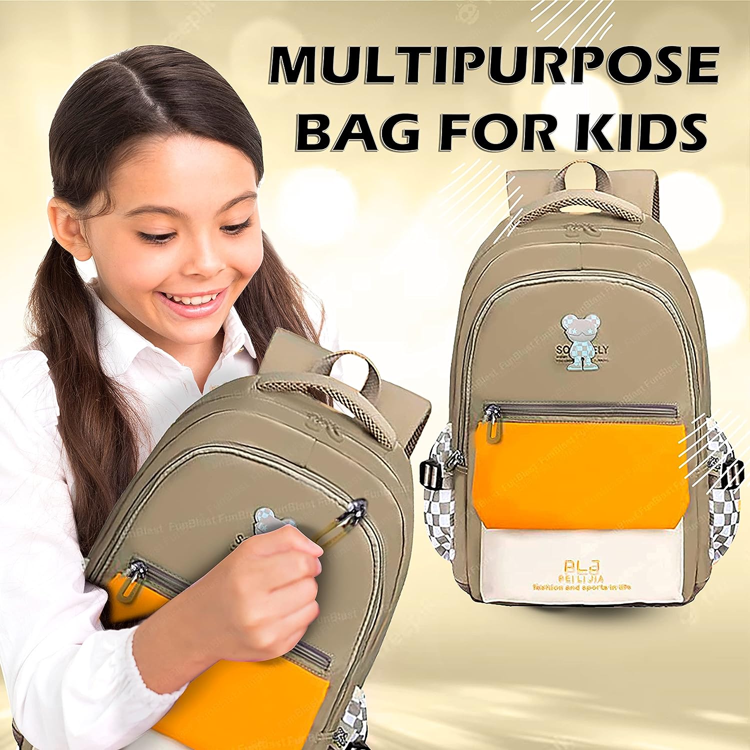 KARBD School Bag Backpack for Kids London Design Multicolour 14 Inches  Online in India, Buy at Best Price from Firstcry.com - 14608042