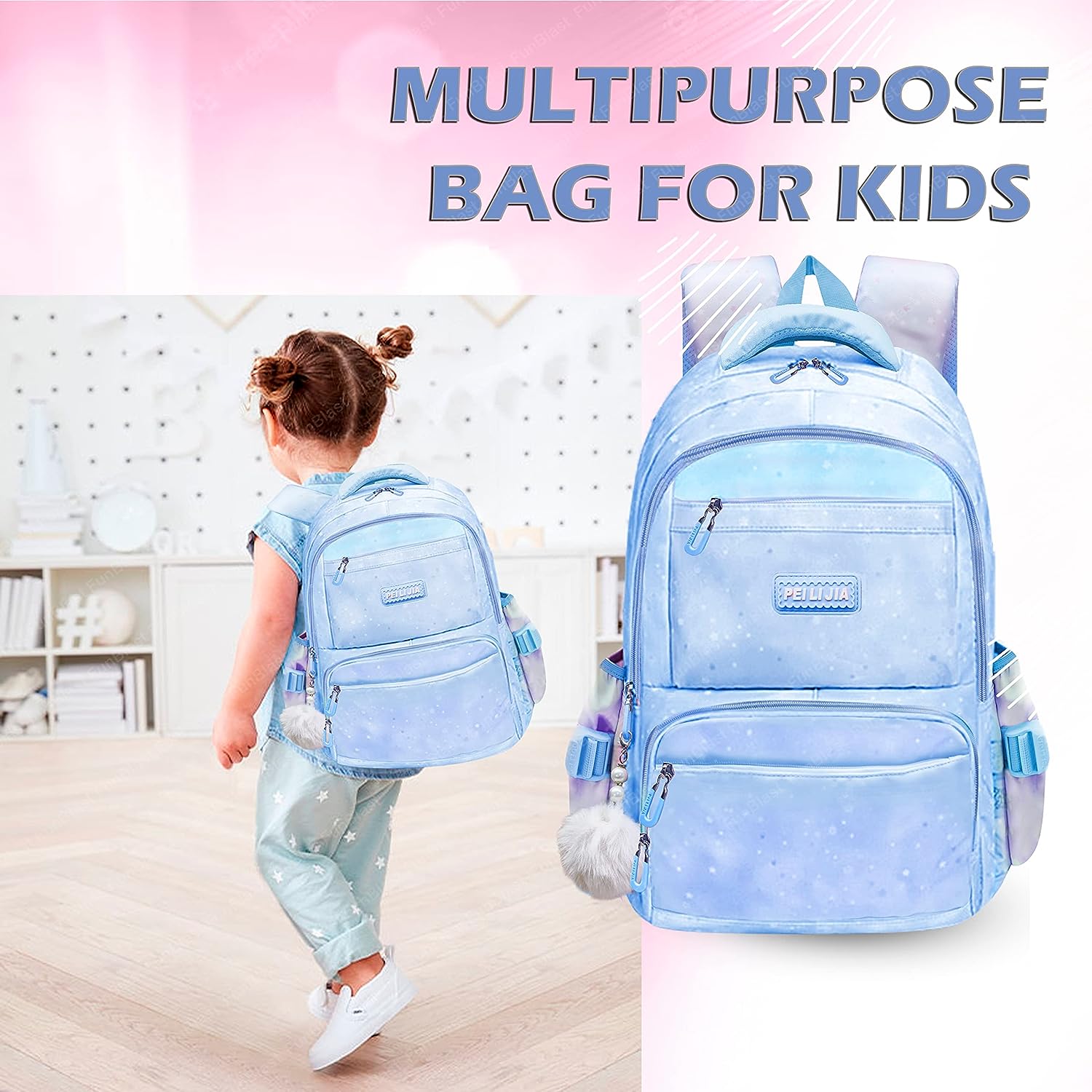 School Bag School Backpack College Backpack Travel Backpack Office Backpack Multipurpose Backpack Picnic Bag for Boys & Girls (46 X 34 X 20 CM)