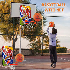 Basketball for Kids - Wall Mount Adjustable Basket Ball Kit for Kids, Basketball Hoop for Kids, Kids Basketball Toys