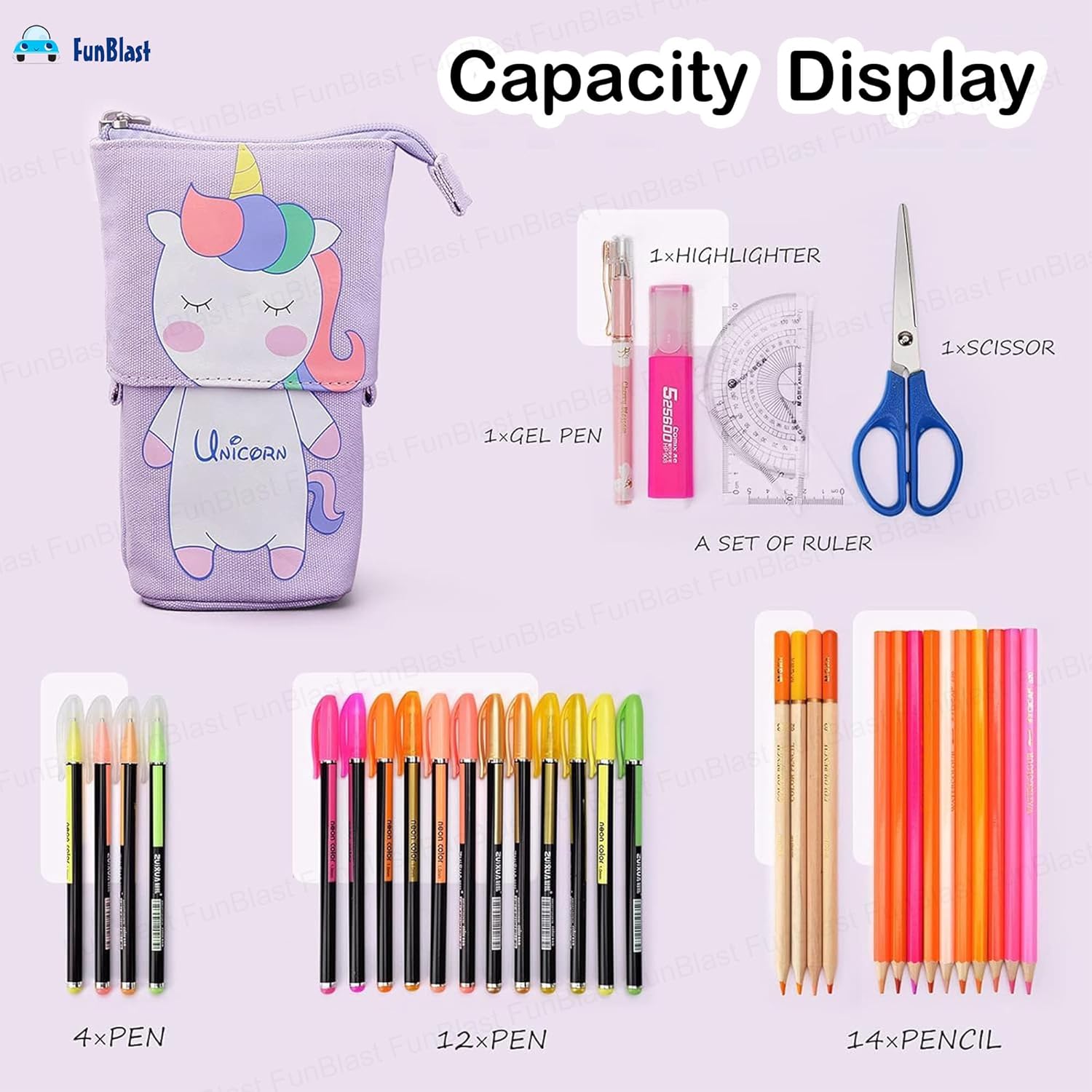 Boba Standing Pop-Up Stationery Organizer for Kids (Unicorn)