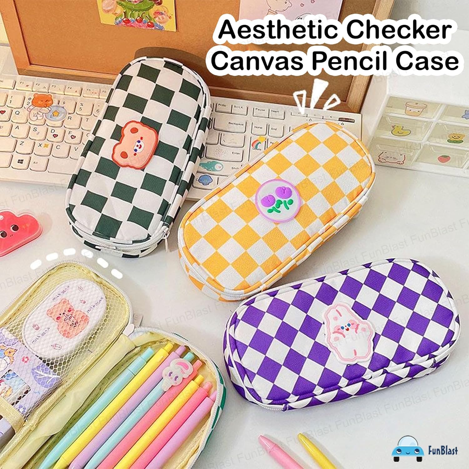 Large Capacity Aesthetic Stationery Organizer for Kids & Adults (Purple)