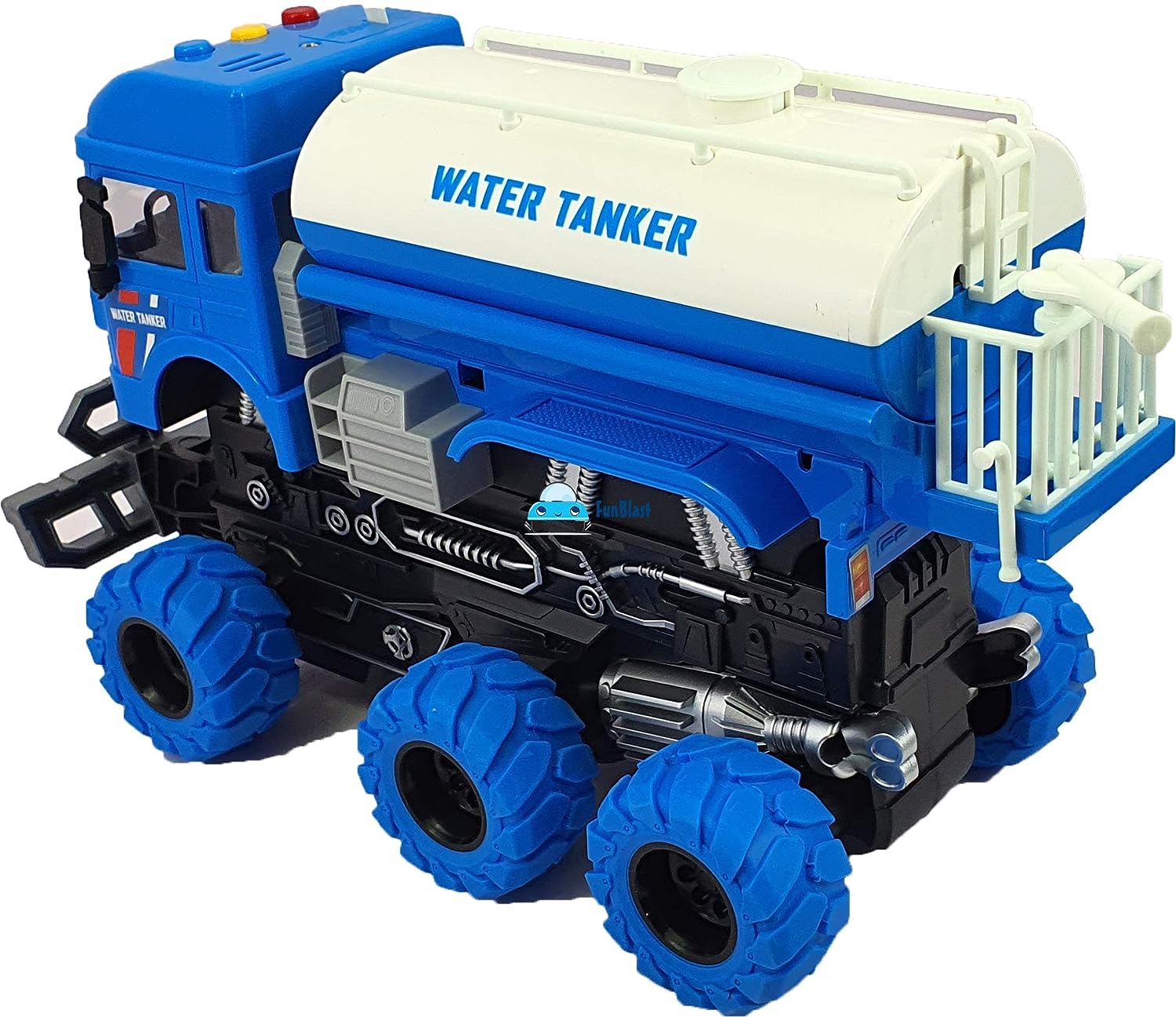 4WD Monster Construction Truck for Kids Toy Friction Powered Toy 6 Wheel Drive Tanker Truck Toy Vehicle for Kids