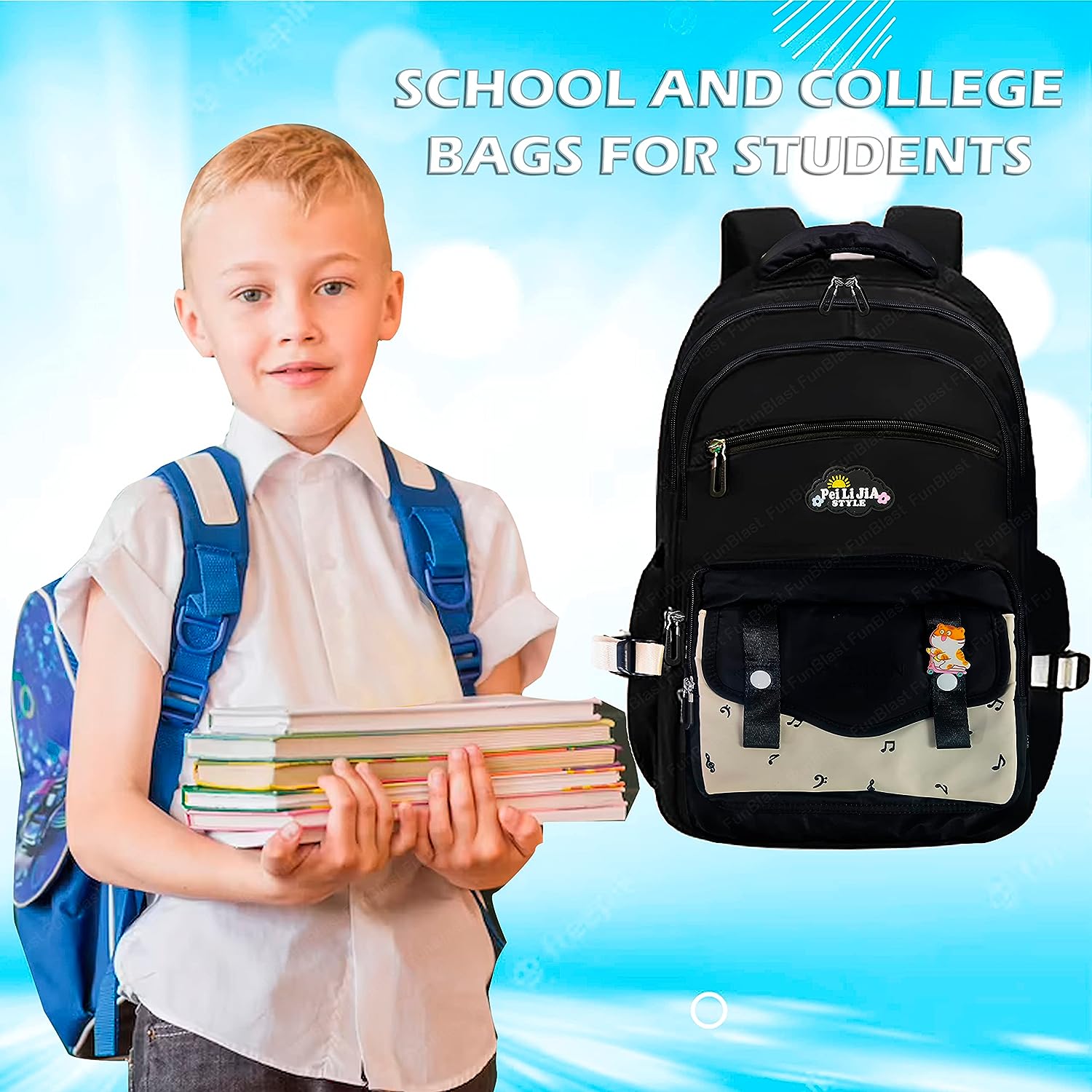 School, Office, Casual Multipurpose Backpack - School and College Bags for students, Large Capacity Bag for Boys Girls Kids, Travel Bag, Picnic Bag