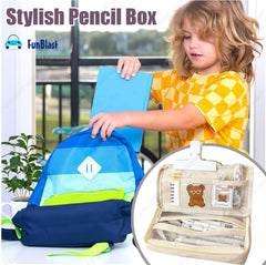 Multipurpose Zipper Pencil Pouch for Kids & Adults  (Beige)