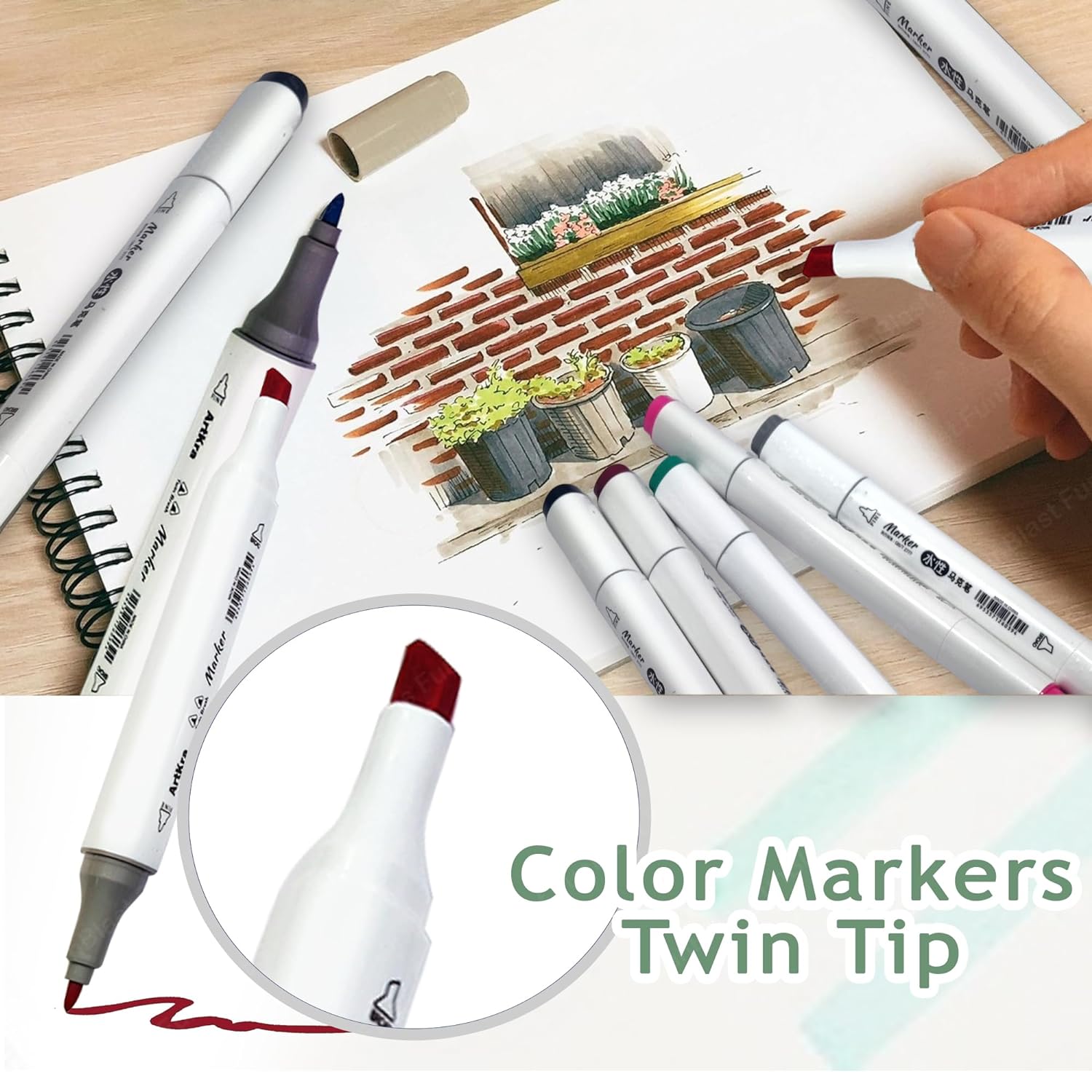 Ohuhu Marker Pen Color Markers Oily Art Marker Set Double Head Coloring  Manga Sketching Drawing Alcohol